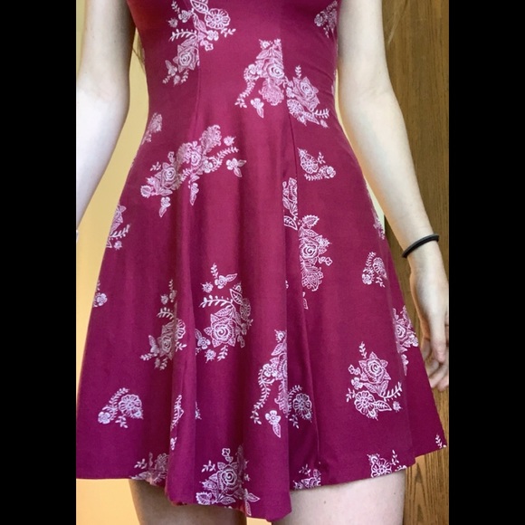 dark pink floral dress